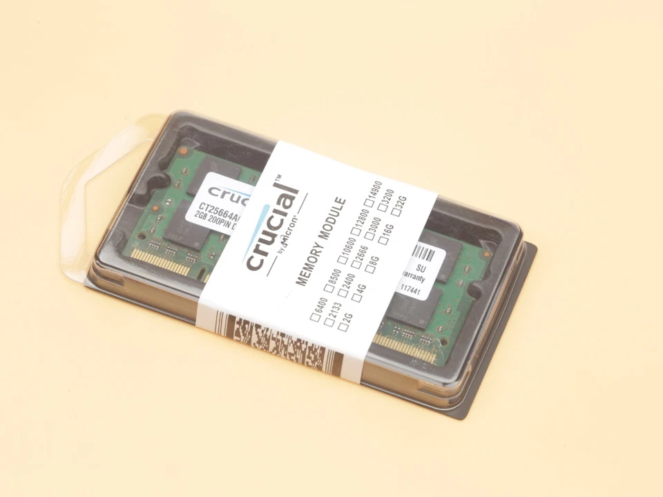 Crucial 4GB 2x2GB SODIMM 667MHz PC2-5300 DDR2 Laptop Memory (CT25664AC667) - Image 3 of 3