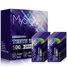 100pc Dental Teeth Whitening Deep Clean Wipes Care Finger Brush Ups Pre