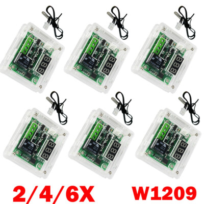 2/4/6Pcs W1209 DC12V Digital Thermostat Temperature Control Switch Sensor + Case