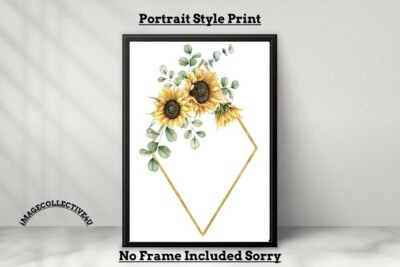 SONNENBLUME A4 DRUCK BILD POSTER WANDBILD WOHNDEKO UNGERAHMT GESCHENK NEU