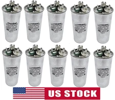 45+5 MFD ±5% Dual Run Capacitor 370 450 VAC CBB65-R AC Motor HVAC Fan 10 Pack