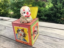 Vintage 1953 Metal Matty Mattel Clown Toy JACK IN THE BOX Louis Song NON-WORKING