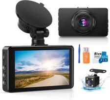 Dash Cam Front and Rear for Cars with 32G Card Night Vision G-Sensor 1080P HD 3"