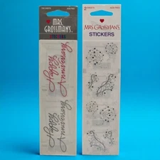Mrs. Grossman's Sealed Sticker Strips 4 Sheets RF Happy Anniversary & Magic Dust