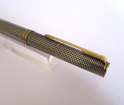 Legendary Fountain Pen Parker Premier Chiseled Solid Silver 18K