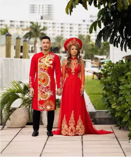Gold ao cheap dai wedding