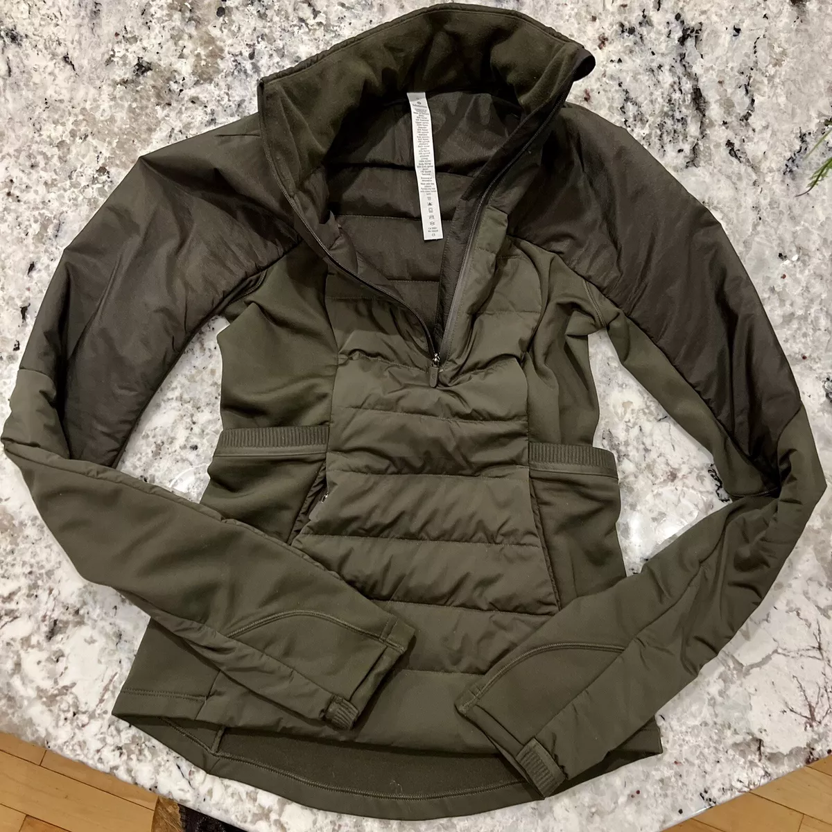 Lululemon Down For It Jacket - Dark Olive - lulu fanatics