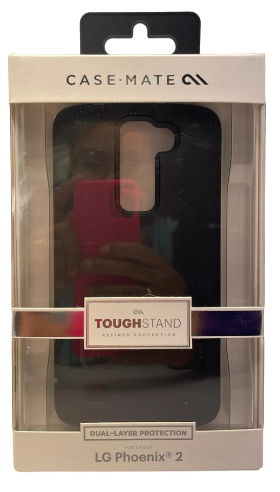 Case-Mate Dual Layer Tough Stand Case for LG Phoenix 2, Black - Image 2 of 4