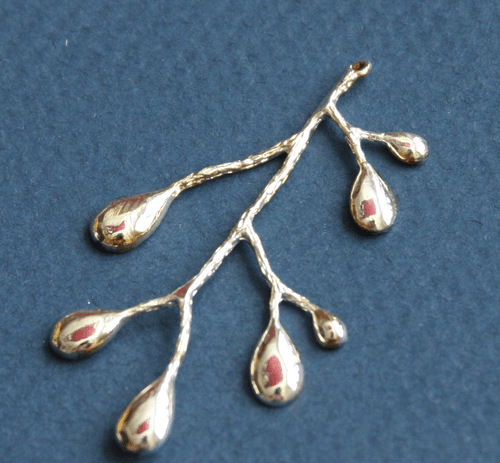 2 pcs of Silver Plated leaf branch drops 51x38mm - Afbeelding 1 van 3