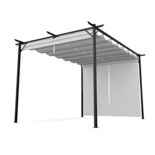 Pawilon 3x4 m Pergola ogrodowa z dachem Wodoodporne żaluzje Rolety Beżowe 