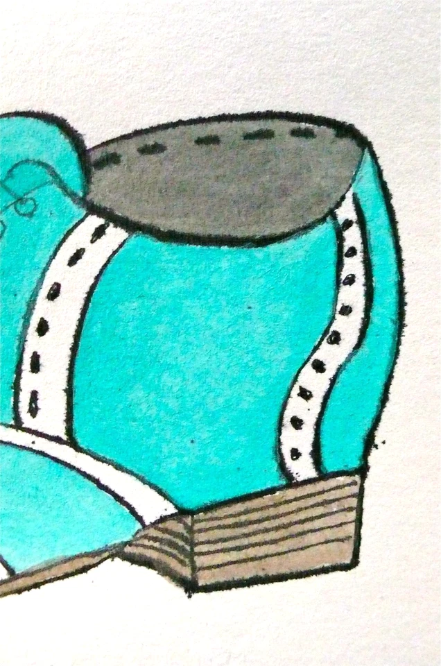 ANDY WARHOL - UN ZAPATO FIRMADO AÑOS 50 ACUARELA PINTURA ILUSTRACIÓN, ARTE POP, ANTIGUO Foto 4 de 4