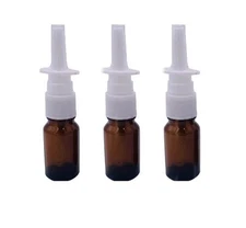 VASANA 3PCS 5ml Empty Refill Portable Amber Glass Nasal Spray Bottle Travel S...
