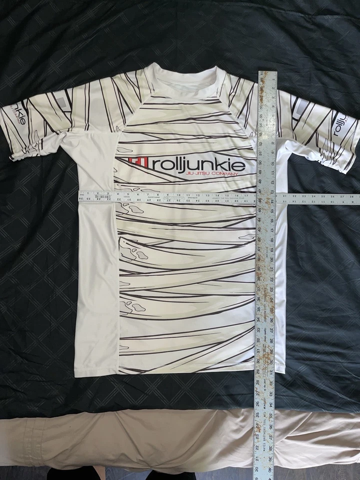 Roll Junkie Jiu Jitsu Rash Guard 2XL MMA Mummy XXL Blanco Nuevo Artes Marciales Combate Foto 4 de 4