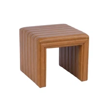 Modern Channel Tufted Faux Leather Ottoman Home Décor|Ottoman for Living Room...