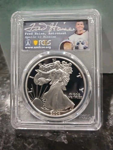 FRED HAISE 2004 W $1 American Silver Eagle PR70 PCGS RARE