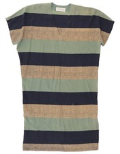 Vintage Womens Shift Dress UK 18 XL Multicoloured Striped JA17