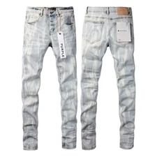 2025 New Purple brand Men's Fashion jeans White
