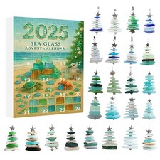 Sea Glass Christmas Tree Advent Calendar,24 Days Christmas Countdown Calendar 3D