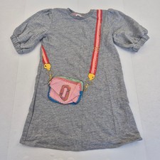 THE MARC JACOBS Dress 10 Grey Women's Trompe L'Oeil Sweatshirt Bag Jumper