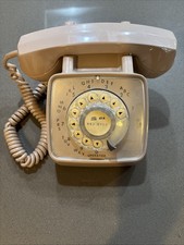 Vintage 1980's Rotary Telephone Beige by GTE Automatic Electric Model