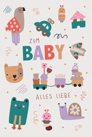 Geburt Baby Alles Liebe Spielzeuge GlüCkwunschkarte Mit Umschlag
