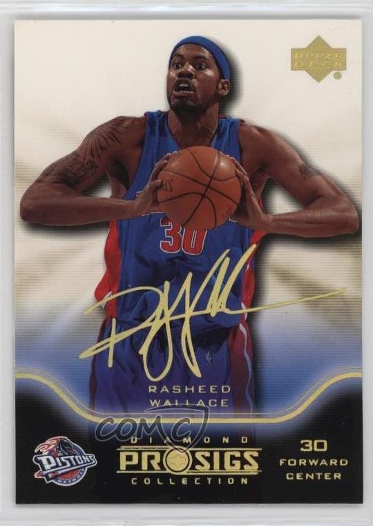 2004-05 Upper Deck Pro Sigs Diamond Collection Gold Rasheed Wallace #23 2b6