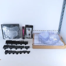 BEAUTY & GROOMING BUNDLE: MAKEUP ORGANIZER, CLIPPER GUARDS, PATCHES, TOOLS