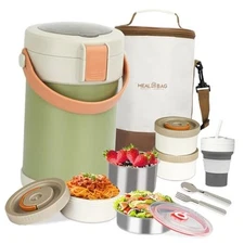 67oz Adults Thermo for Hot Food Kit 9.06in 3 Layer Stainless Steel Vacuum green