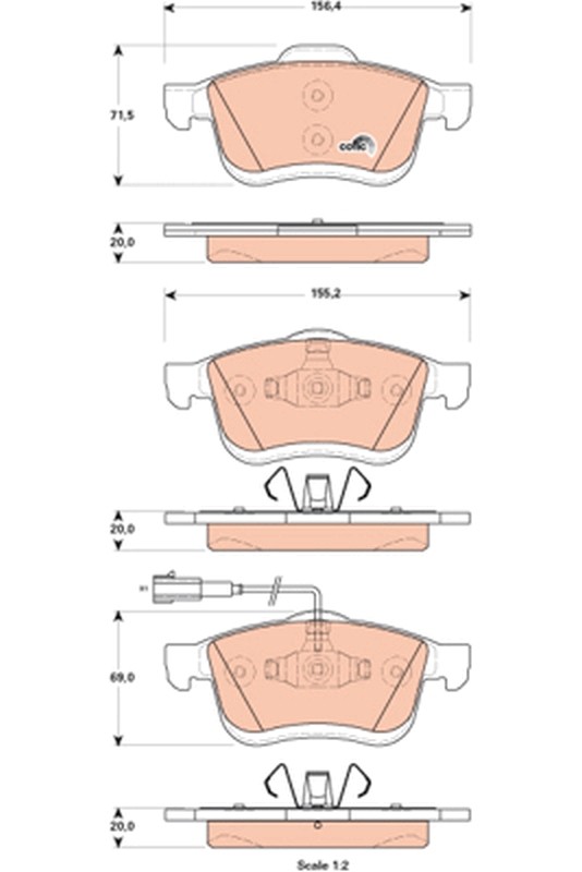 Brake Pads Set Front GDB1864 TRW 77365396 51928529 1605267 1605164 95515028 New