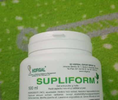 Supliform body care gel anti cellulite quickly penetrates the skin 500 ml