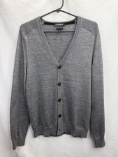 Express Women  s Merino Wool Blend Button Up Cardigan Sz M Grey