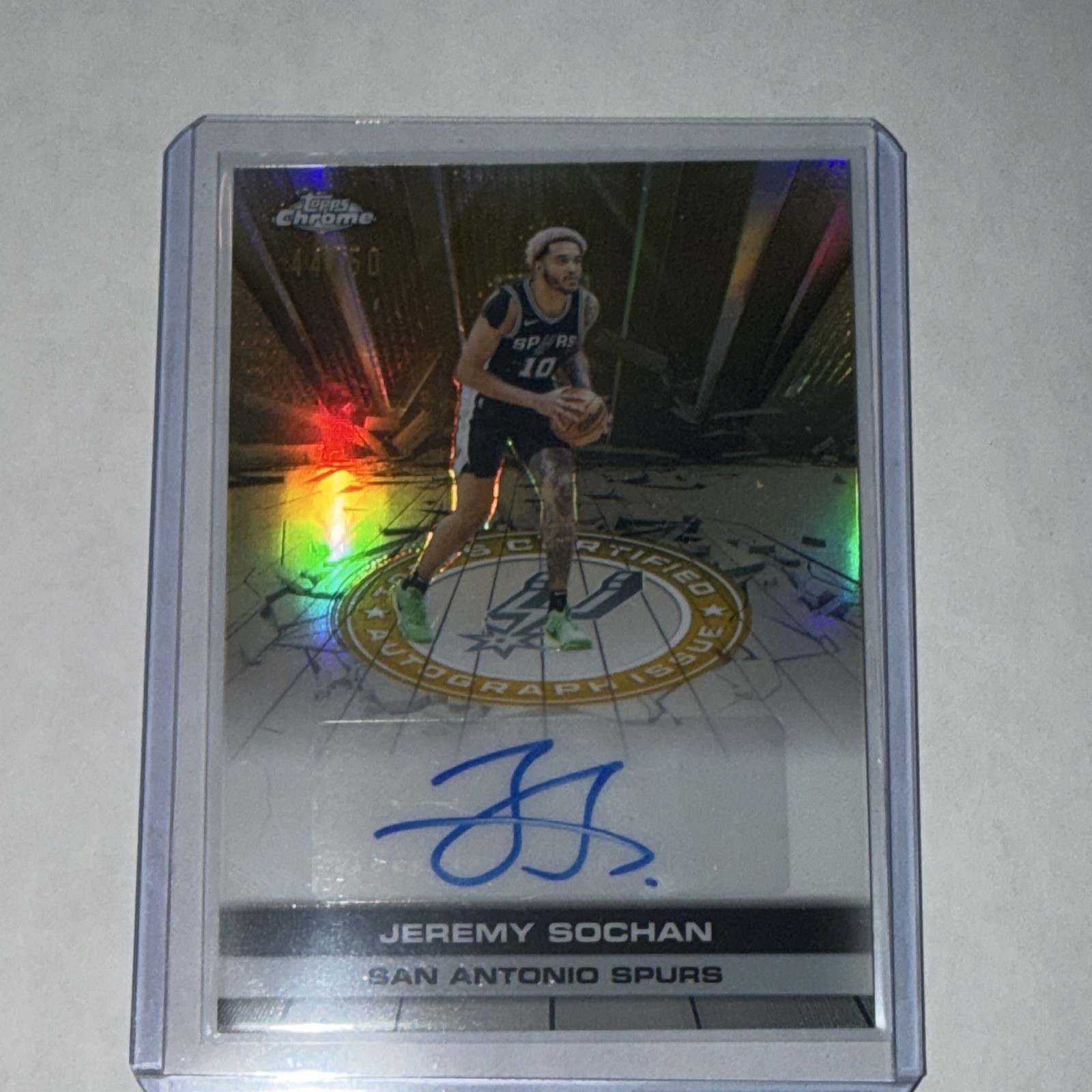 Topps 2025-26 Topps Chrome Jeremy Sochan Spurs TAU-JSO Autograph Issue