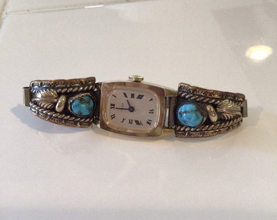 Native American Wristband Gold Overlay On Silver 1980 s Women s