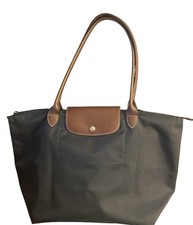 Longchamp Le Pliage Gray Nylon Tote Bag Women  s Foldable Classic Shoulder large