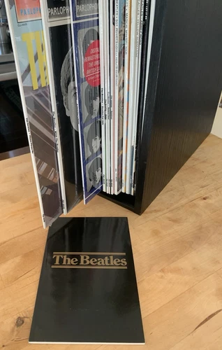 The Beatles 1988 wood roll top box set in MINT FACTORY SEALED 14 albums + book