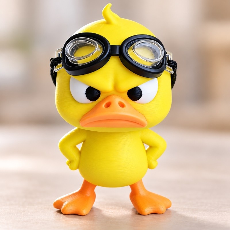 2-Piece Playful Angry Duck Desk Decors with Frowning Face, Poses, and ...