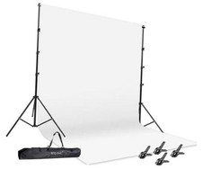 Photo Video Studio 12 x10ft 100 Muslin White Backdrop with 10 x 8.5ft Stand