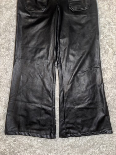 Jeans Anthropologie Maeve Vegan in pelle vita alta gamba larga The Junie taglia 29P - Foto 3 di 7