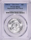 1949 S/S Franklin Silver Half Dollar PCGS MS-64 Repunched Mintmark Variety RPM