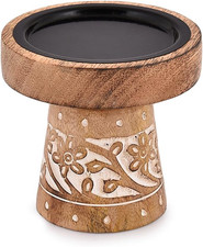 Mango Wood Candle Holders, Wood Candlesticks for Home Wedding Table Decor Center