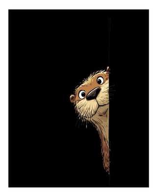 Verspielte Otter-Wandkunst Tierdekor mit Charme und skurriler Natur-An