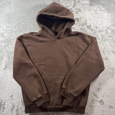 Comfrt Hooded Sweatshirt Men's L Brown Cozy Fleece Warm Casual Unisex Stress Rel