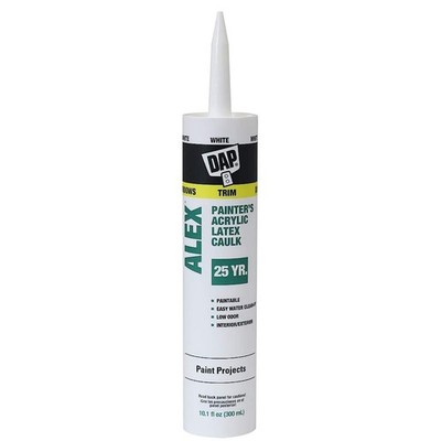 DAP Alex Painter's Acrylic Latex Caulk, White, 10.1 Oz oz., White 