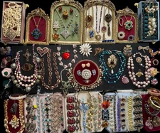 Boston Estate Rhinestone Vintage Antique Jewelry Lot High End Julianas Florenza