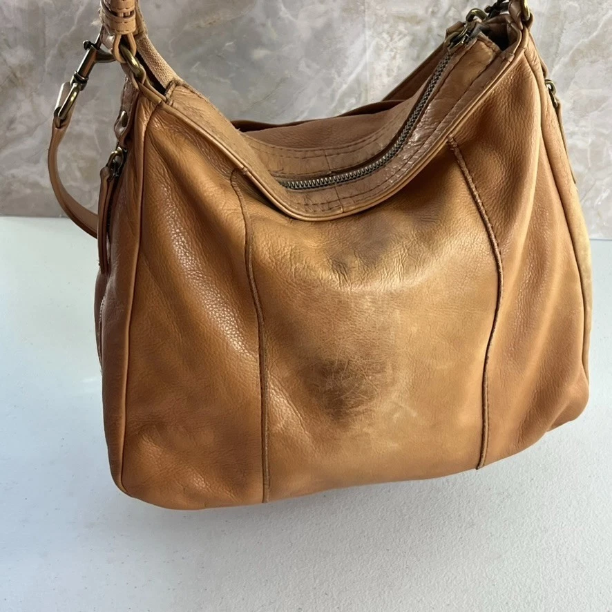 American Leather Co. Slouchy Shoulder Bag/Crossbody Bottom Studs Brown - Image 2 of 4