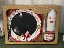 CHILD TO CHERISH SANTA'S MESSAGE CHRISTMAS PLATE SET COOKIE PLATE MILK JUG NEW