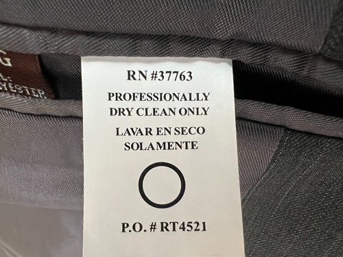 PERRY ELLIS mens charcoal gray three button sport coat suit jacket blazer 42 L - Picture 8 of 9
