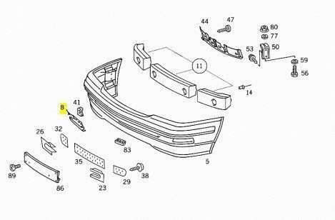 Mercedes-Benz Sl-class R129 Front Bumper Tow Hook Eye Cover  