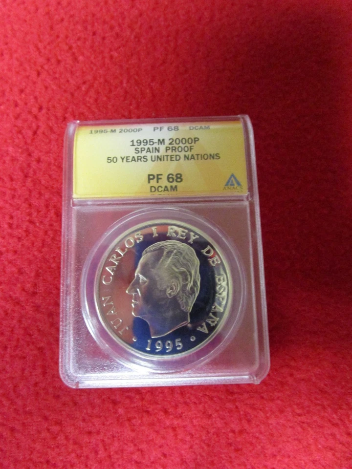 Spain 1995 2000 Pesetas .925 Silver proof coin United Nations 50th NGC PF69 DCAM - Image 4 of 4