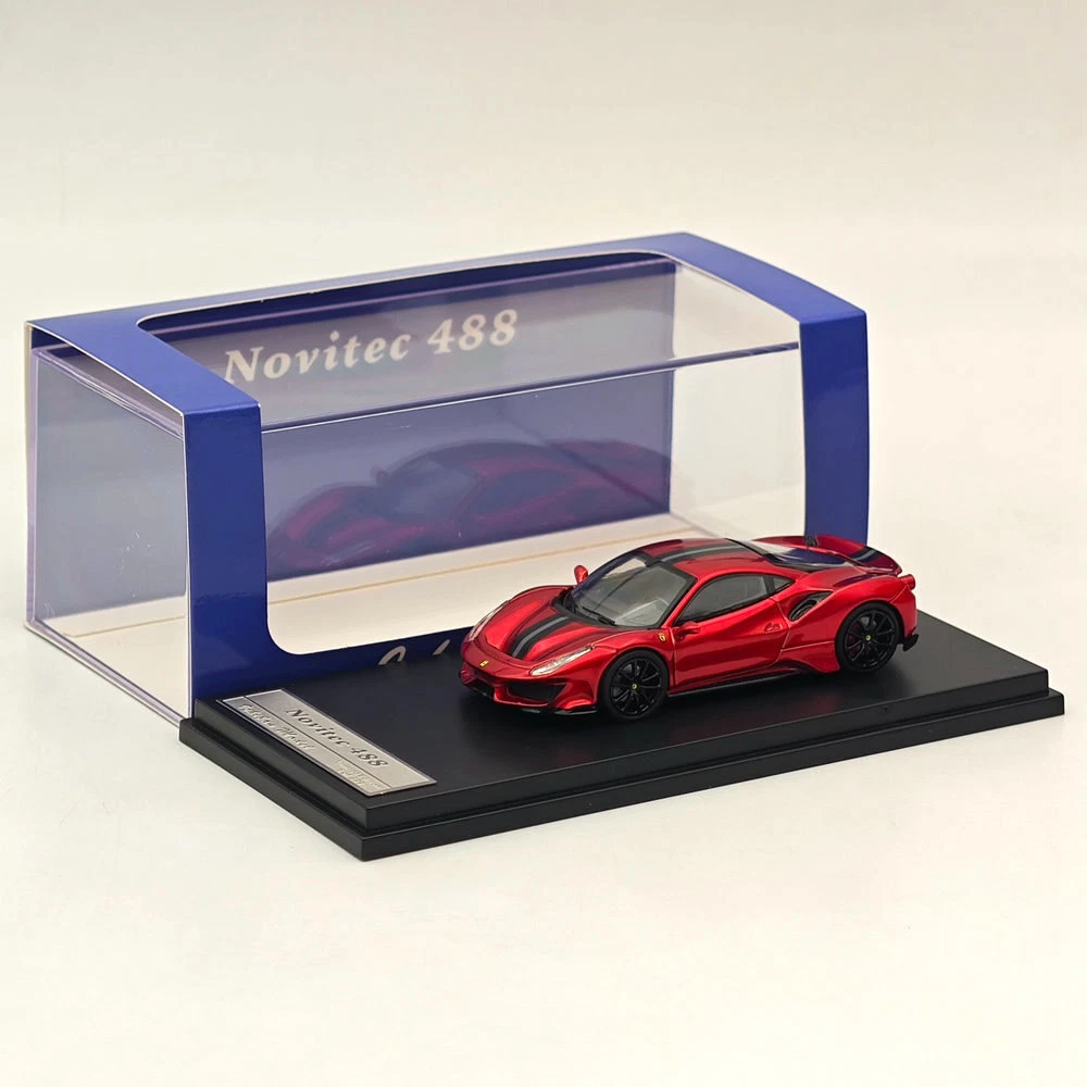 1/64 ノビテック フェラーリ 488 Pista Rosso Red 1/64 Ichiban Model Ferrari 488 Novitec (Metallic Red